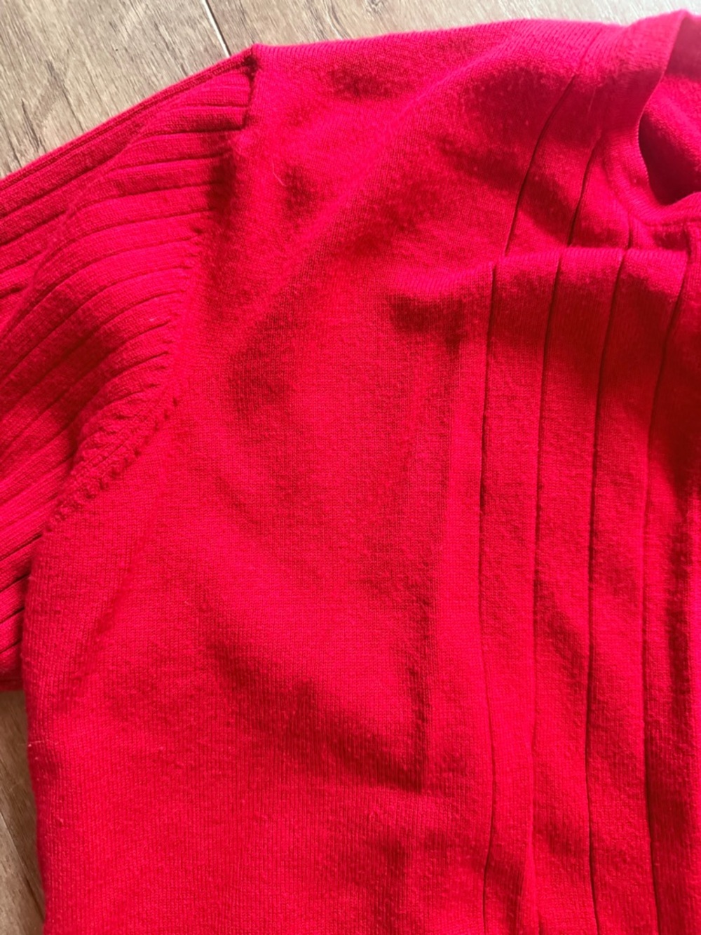 Karen Scott Red Ribbed Button-Front Cardigan - Picture 3 of 5